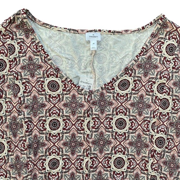 Dressbarn Women's Multicolor Floral Patterned V-Neck Relaxed Fit Top Size 3X NEW - Picture 4 of 10